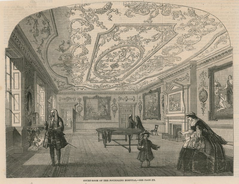 De rechtszaal van het Foundling Hospital door English School