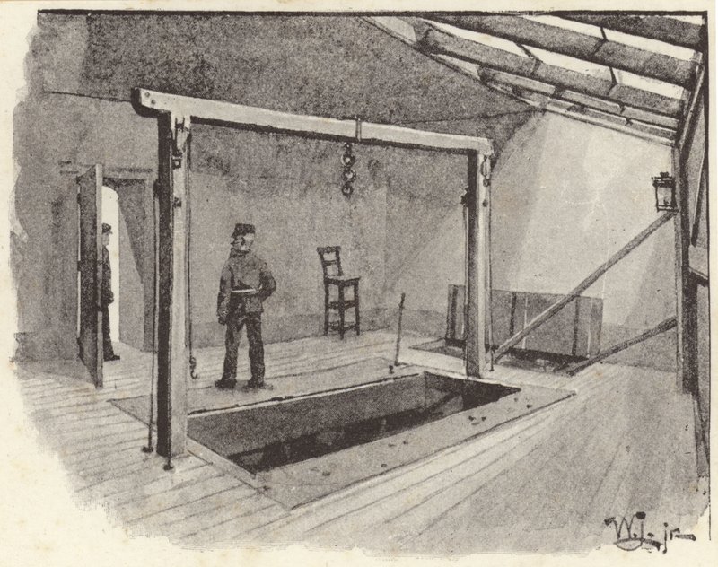 De galg in de Newgate-gevangenis door English School