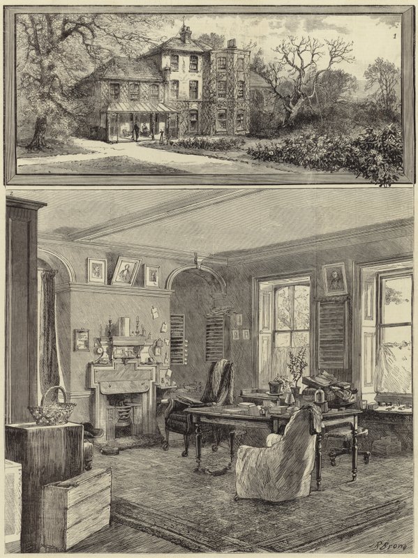 Het huis van wijlen Charles Darwin door English School
