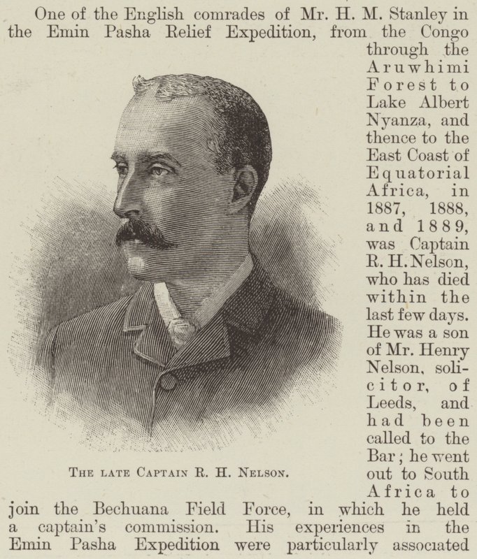 De overleden kapitein R H Nelson door English School