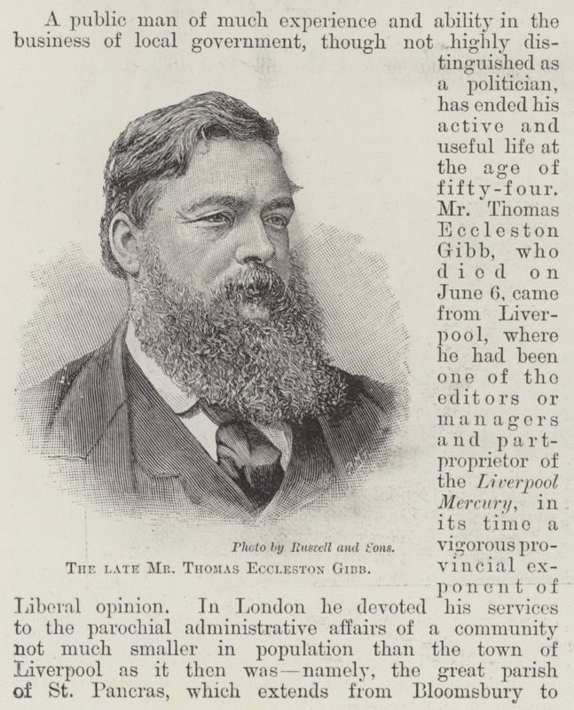 De wijlen Mr Thomas Eccleston Gibb (gravure) door English School