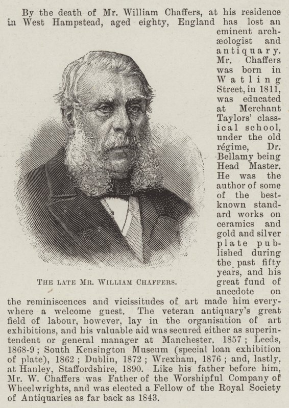 De overleden Mr William Chaffers (gravure) door English School