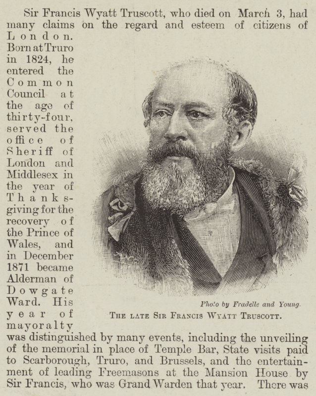 De overleden Sir Francis Wyatt Truscott door English School