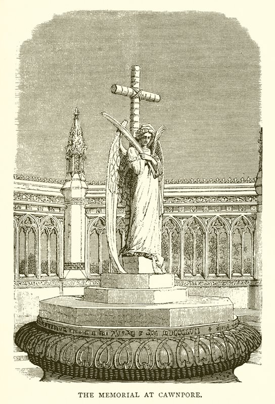 Het monument in Cawnpore door English School