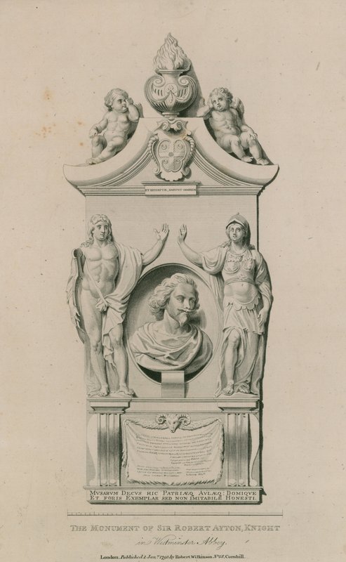 Het monument van Sir Robert Ayton door English School