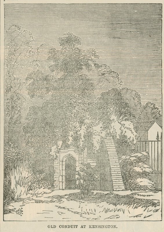 De oude waterleiding in Kensington door English School