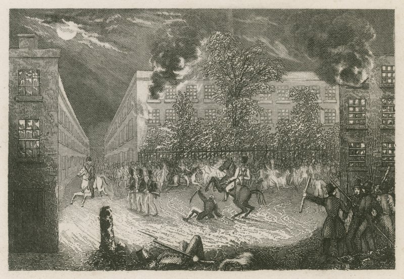 De rellen in Bristol, 1831 door English School
