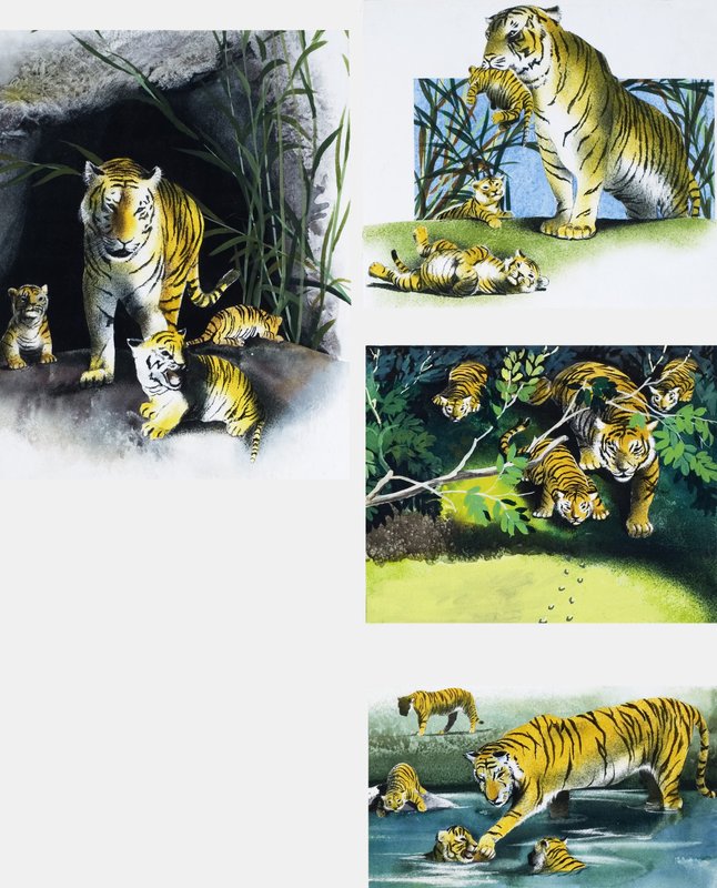 Tijger en welpen door English School