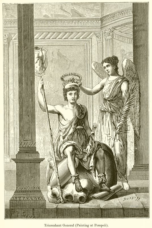 Triomferende generaal (schilderij in Pompeii) door English School
