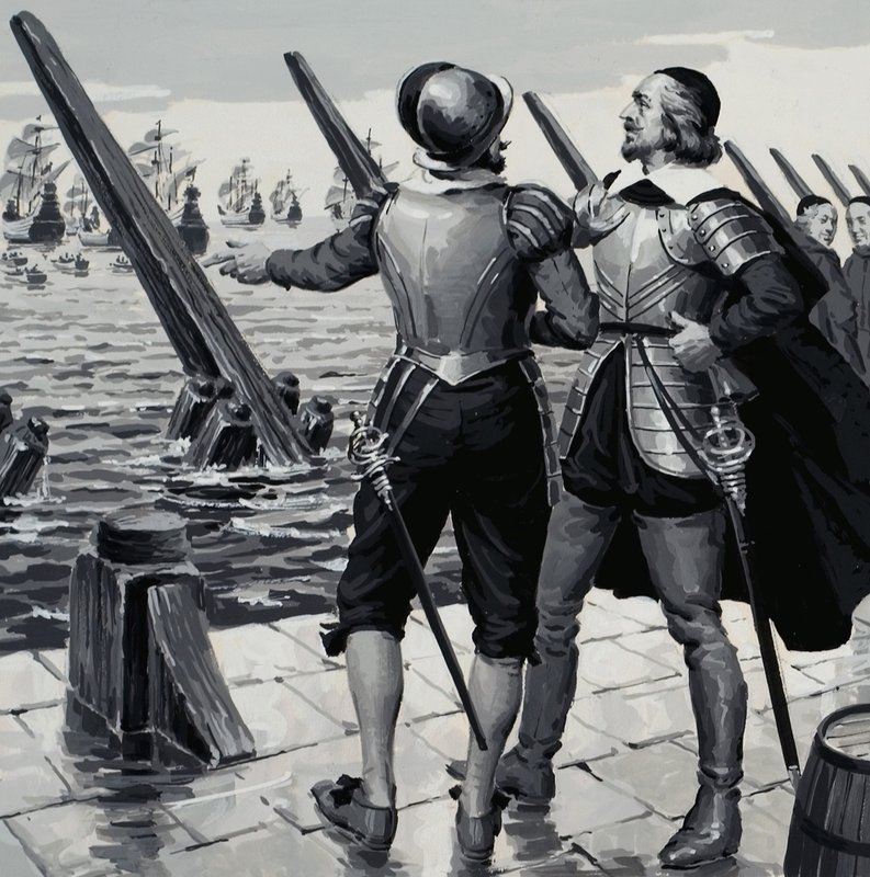 Ongeïdentificeerde Militaire Scène door English School