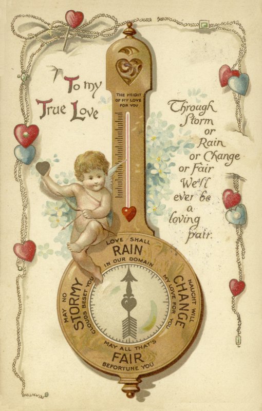 Valentijnskaart met barometer door English School