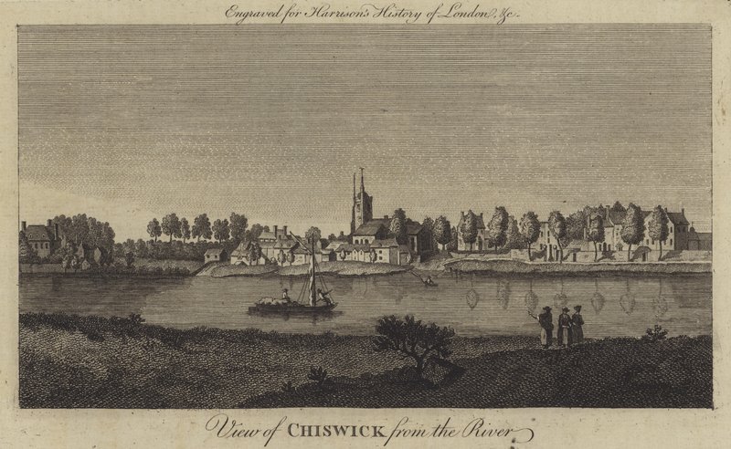 Uitzicht op Chiswick vanaf de rivier door English School