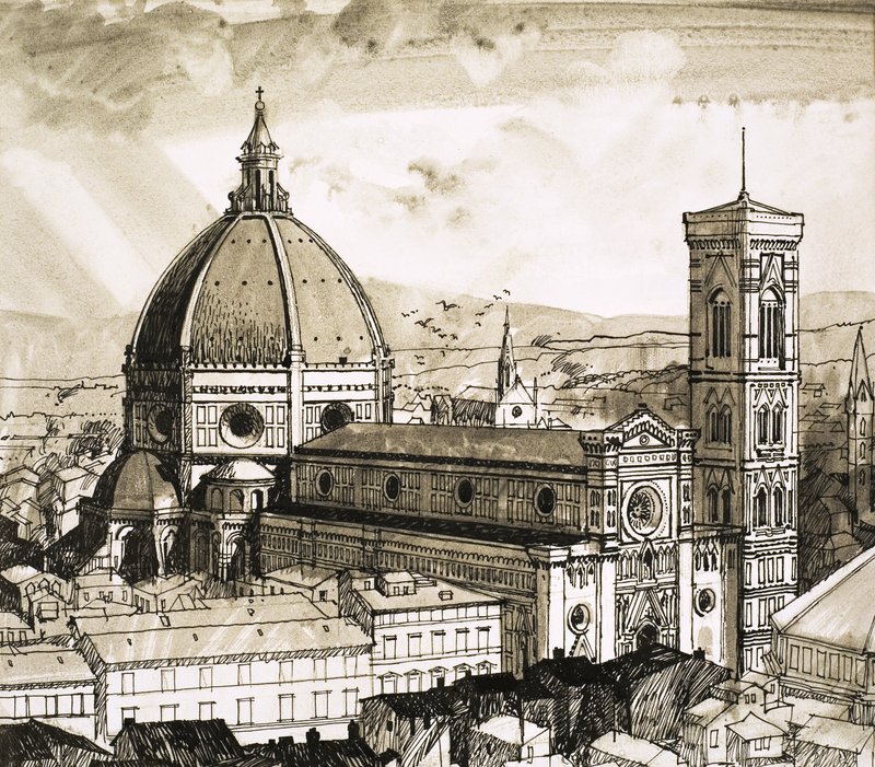 Uitzicht op Florence door English School