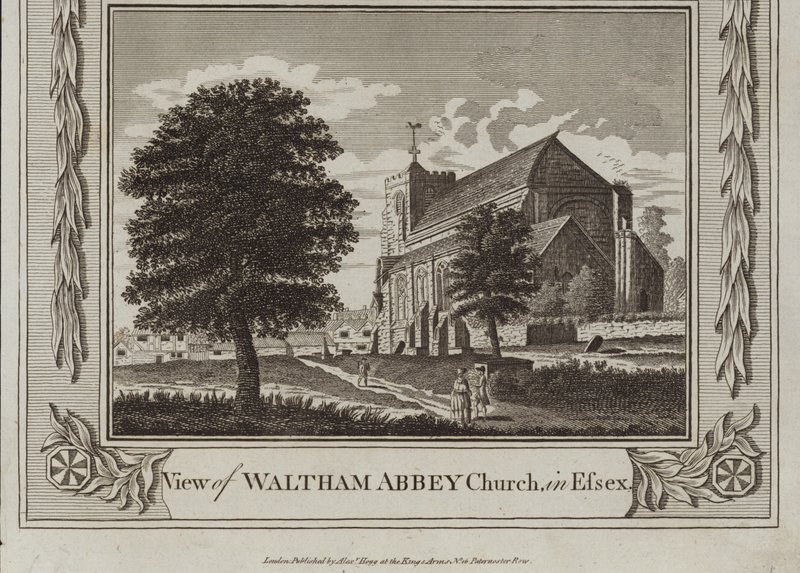 Uitzicht op de Abdijkerk van Waltham door English School