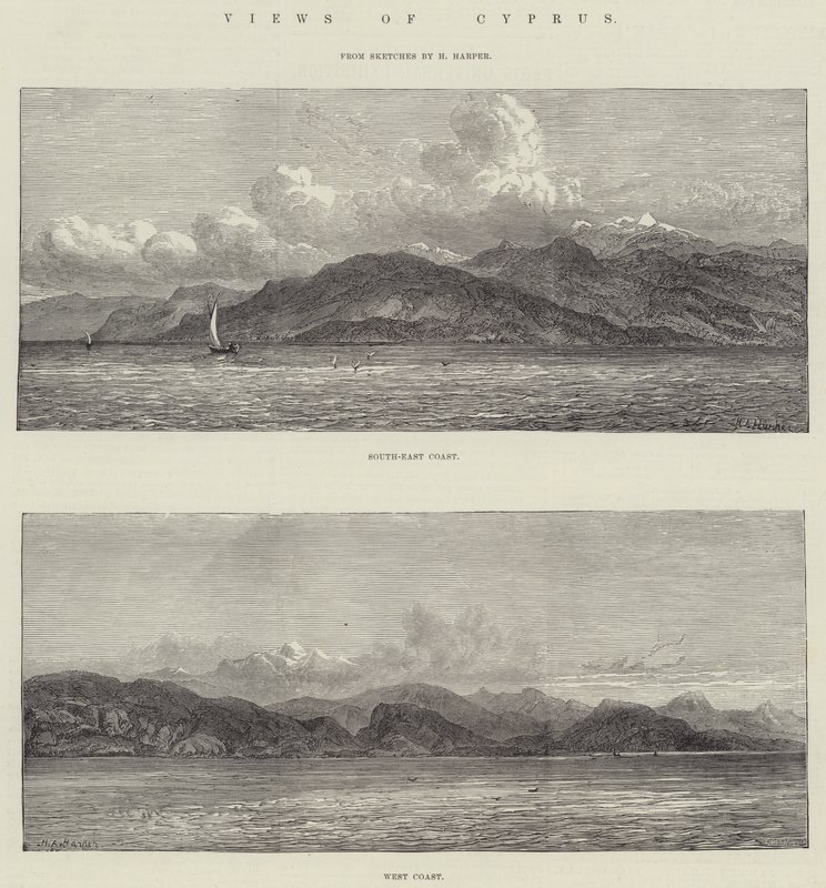 Gezichten van Cyprus (gravure) door English School
