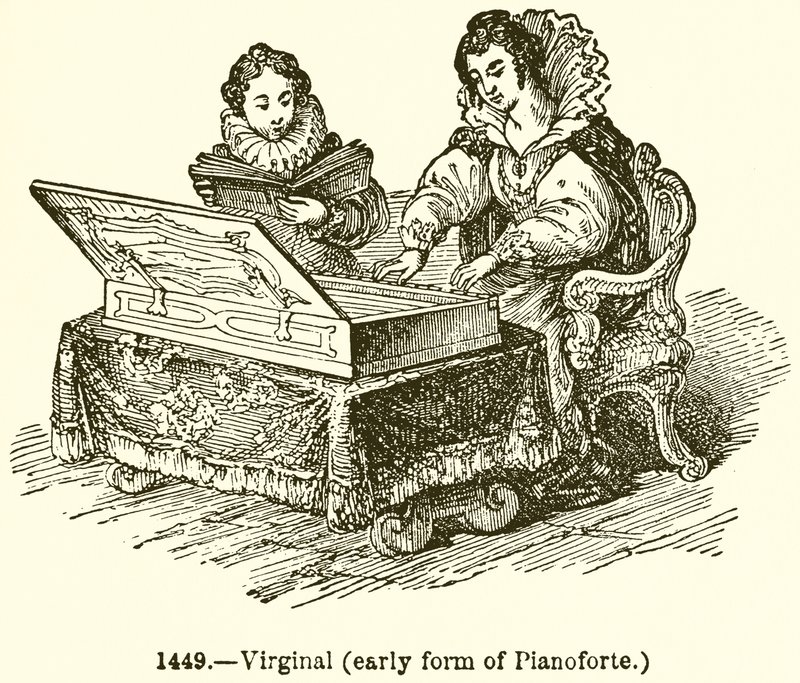 Virginaal (vroege vorm van pianoforte) door English School