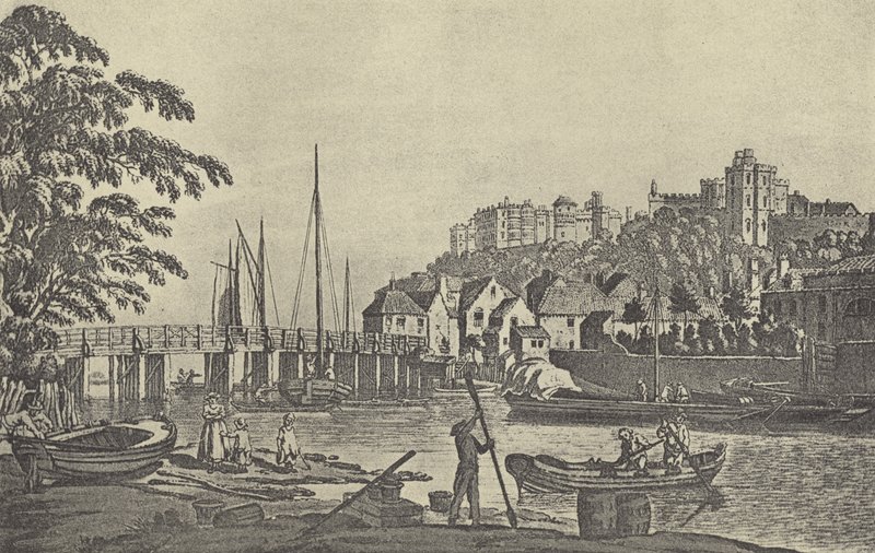 Windsor-brug in 1793 (gravure) door English School