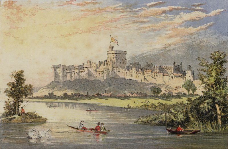 Windsor Castle vanaf de Theems door English School