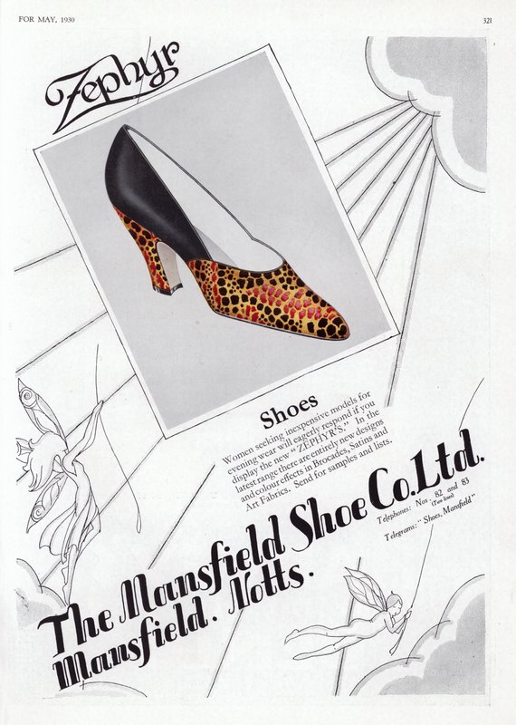Advertentie voor damesschoenen, 1930s door English School