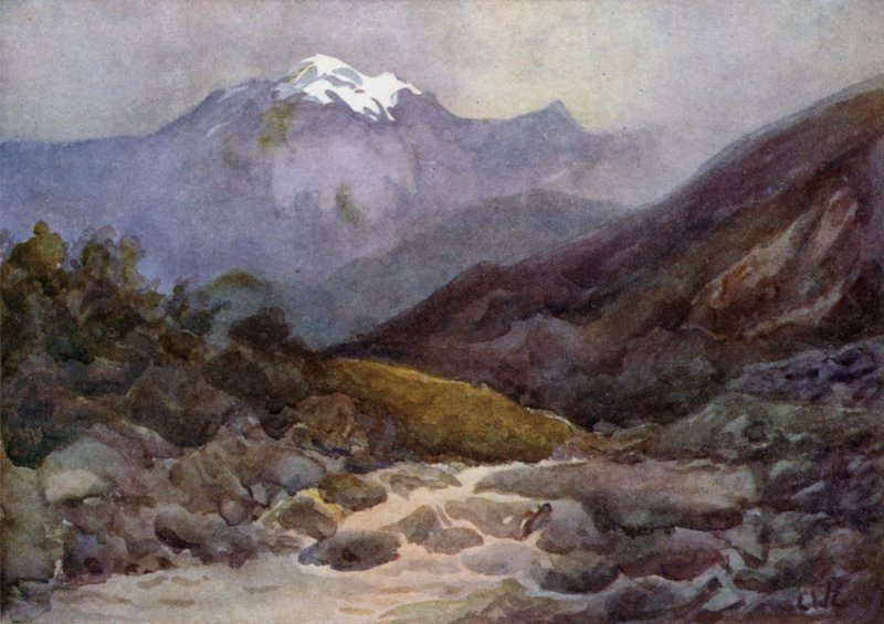 Lake Alumeni District, stroomversnellingen nabij Moquhue door Ernest William Christmas