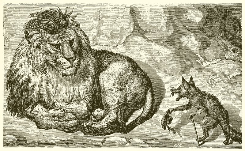 De vos en de leeuw door Ernest Henry Griset