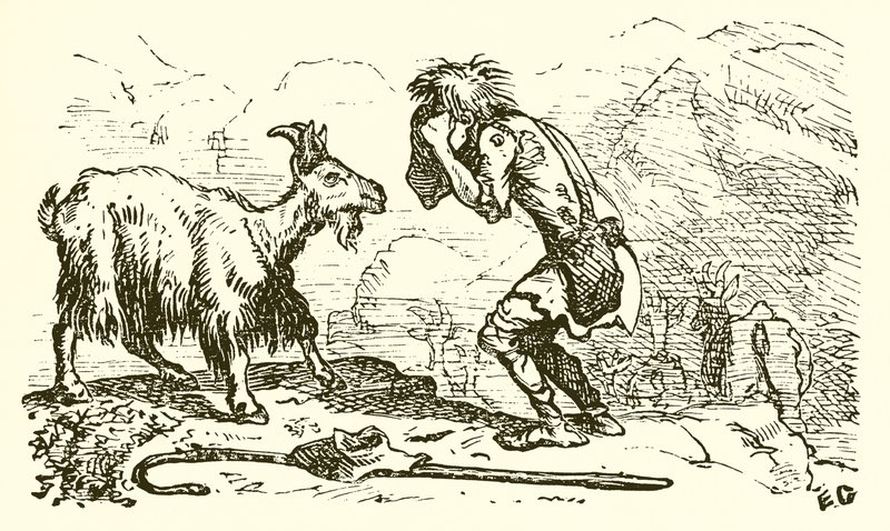 De geitenhoeder en de geit door Ernest Henry Griset