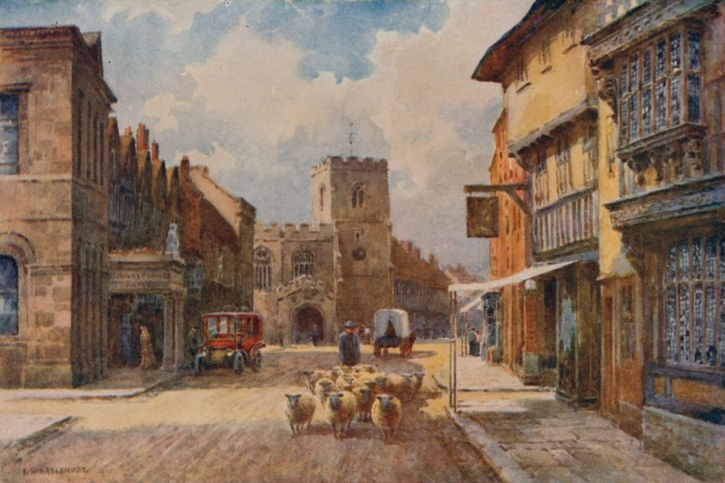 High Street, Stratford-on-Avon door Ernest William Haslehust