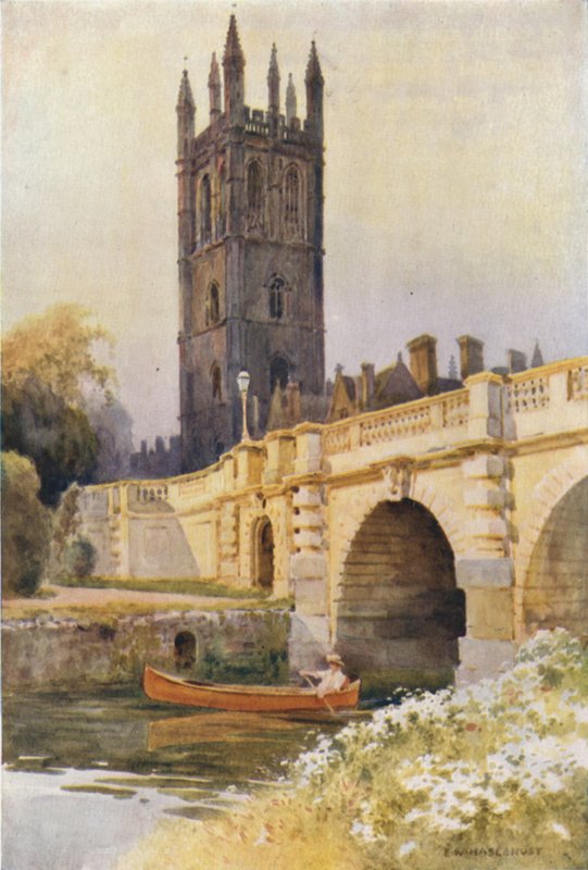 Magdalen Brug en Toren door Ernest William Haslehust