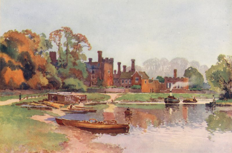 Rivier de Theems: Hampton Court door Ernest William Haslehust