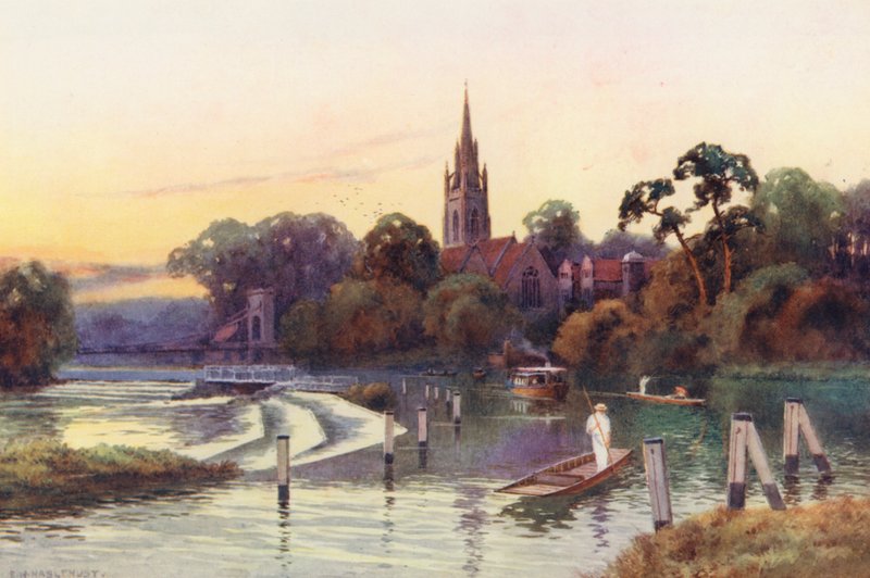Rivier de Theems: Marlow door Ernest William Haslehust