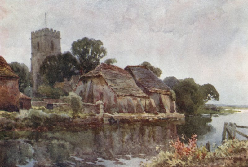 Wareham (kleur litho) door Ernest William Haslehust