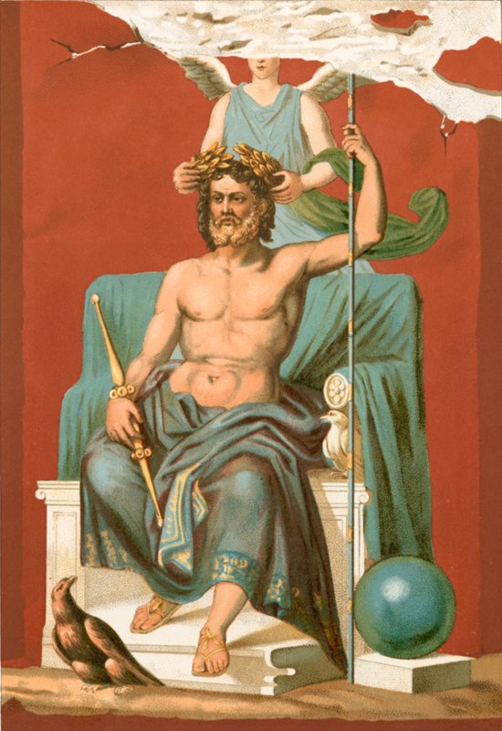 Zeus gekroond door Overwinning door Etienne Antoine Eugene Ronjat