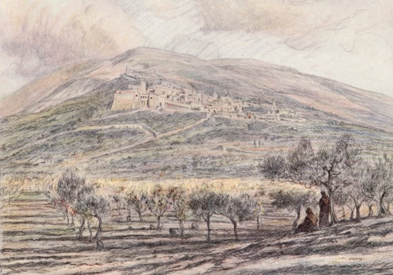 Assisi door Eugene (after) Burnand