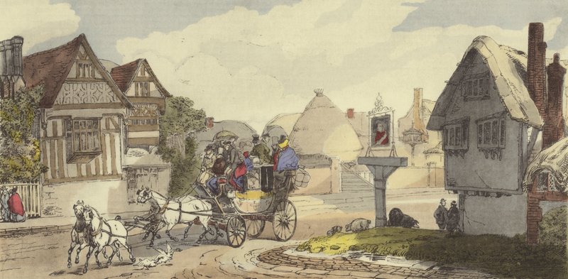 Landschap door Eugene Louis after Lami