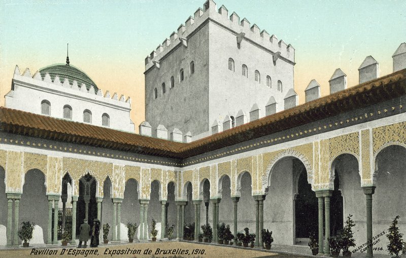 Spaans Paviljoen, Brusselse Tentoonstelling, 1910 door European Photographer