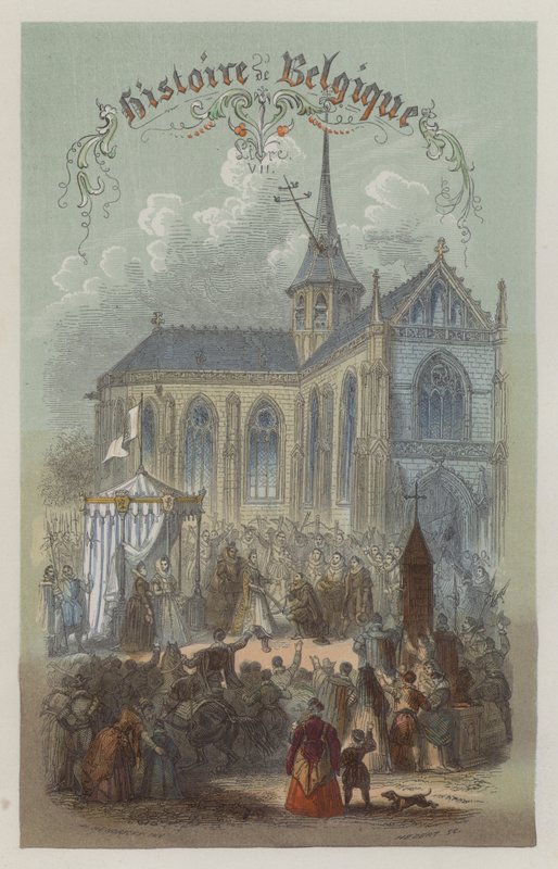 Aartshertogin Isabella, Soeverein van de Spaanse Nederlanden, wint een prijs voor kruisboogschieten op de Ommegang, Brussel, 1615 door European School