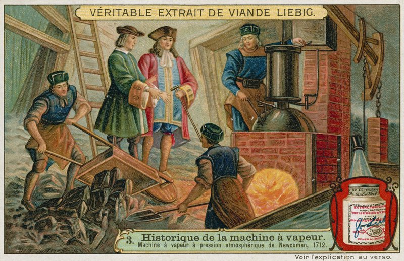 Thomas Newcomens atmosferische stoommachine, 1712 door European School