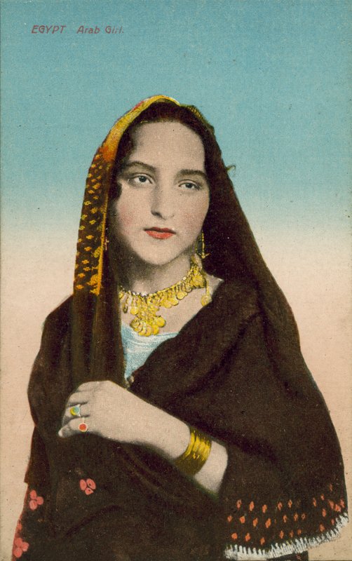 Egypte, Arabisch Meisje (ingekleurde foto) door European Photographer