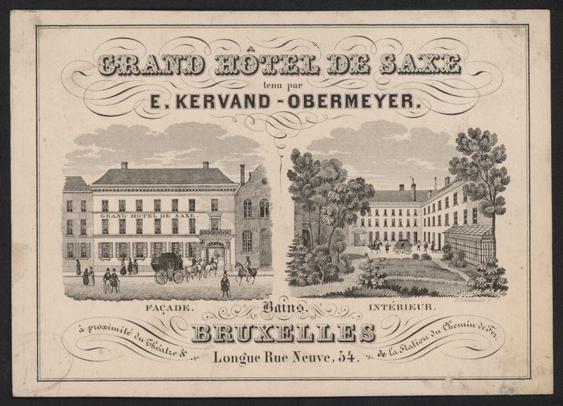 Grand Hotel De Saxe, E Kervand-Obermeyer, Brussel door European School
