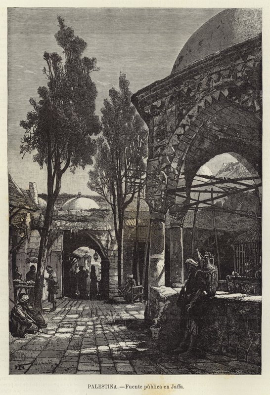 Palestina, Openbare fontein in Jaffa door European School
