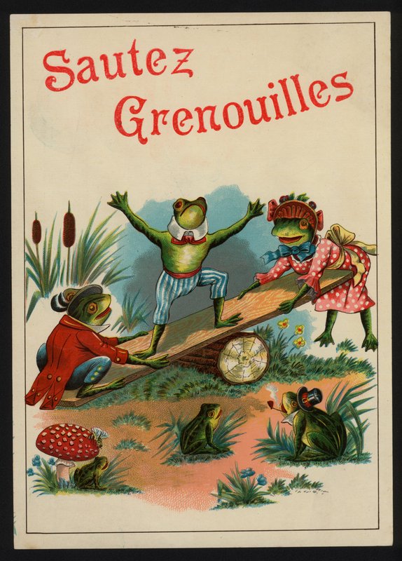 Spring kikkers (kleur litho) door European School