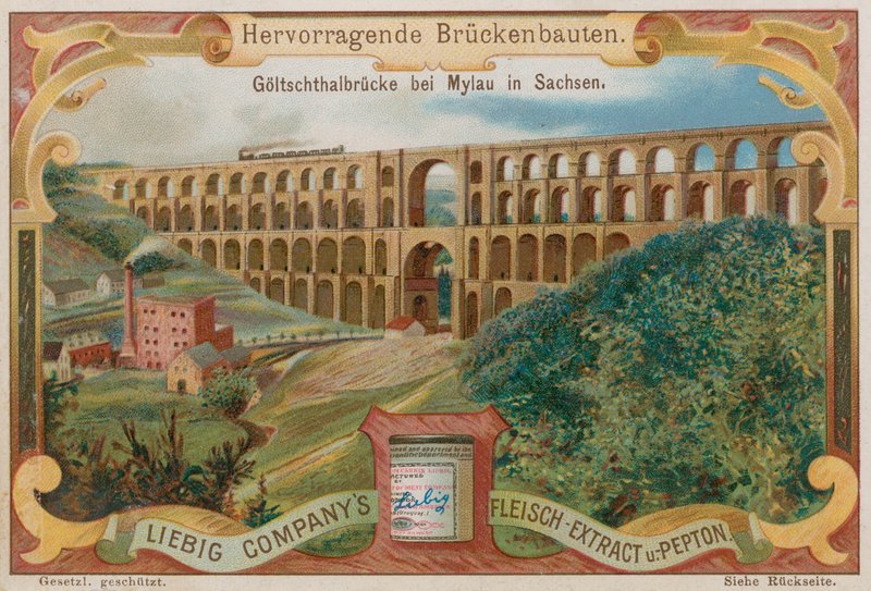 Goltzsch Viaduct Spoorbrug, Mylau, Duitsland door European School