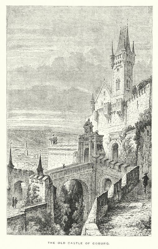 Het oude kasteel van Coburg (gravure) door European School