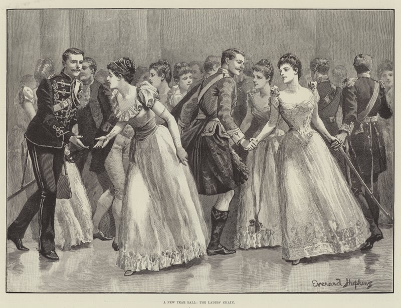 Een Nieuwjaarsbal, de Damesketting door Everard Hopkins
