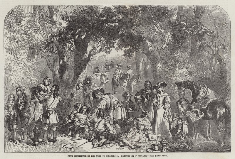 Fete Champetre in de tijd van Karel II door F. Tayler
