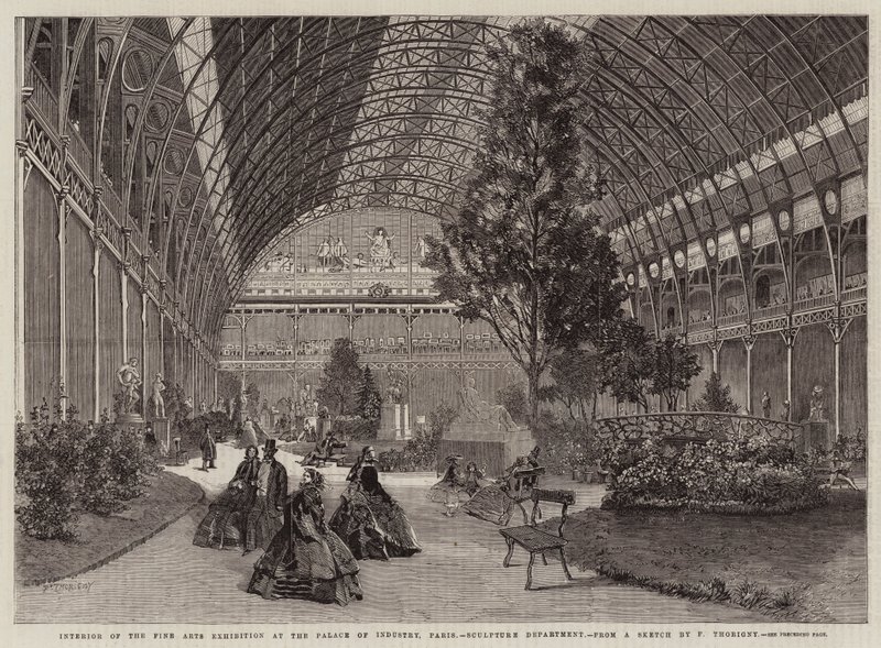 Interieur van de Tentoonstelling van Schone Kunsten in het Paleis van Industrie, Parijs door Felix Thorigny