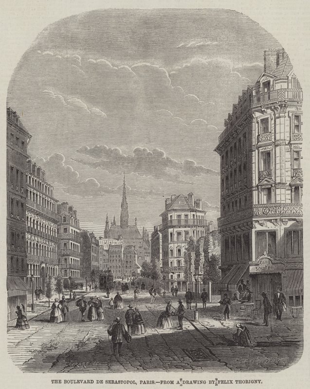 De Boulevard de Sebastopol, Parijs door Felix Thorigny