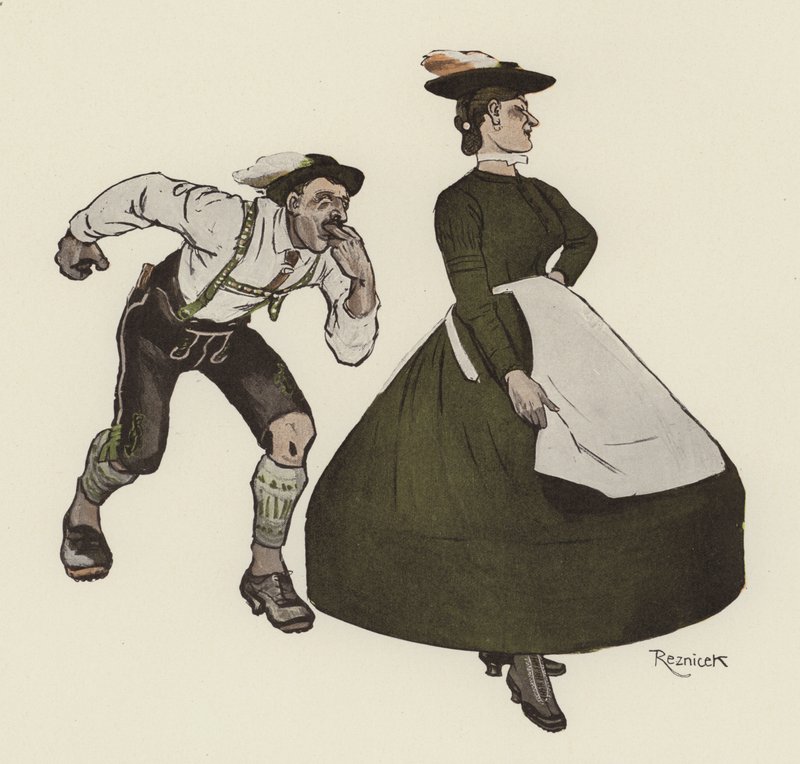 Schuhplattler door Ferdinand von Reznicek