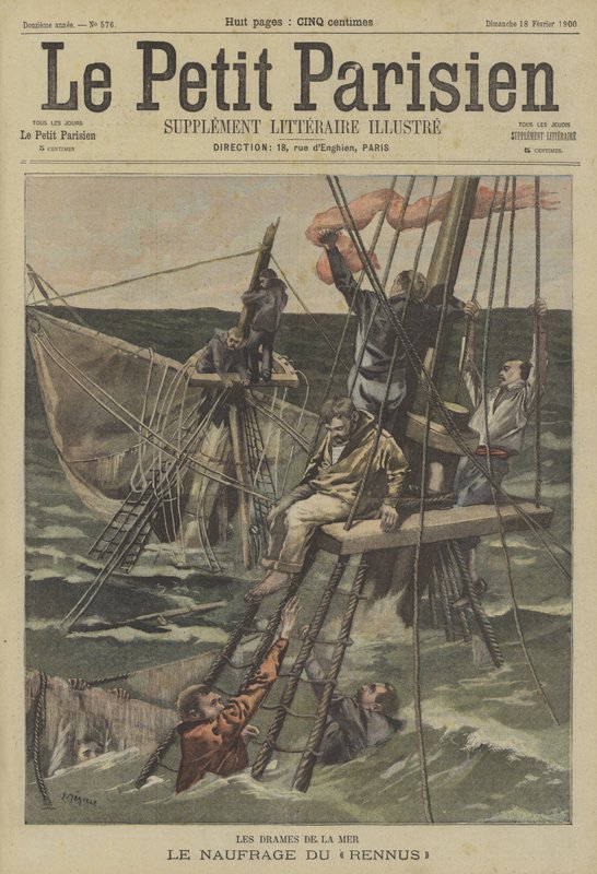 Het wrak van de Rennus door Fortune Louis Meaulle