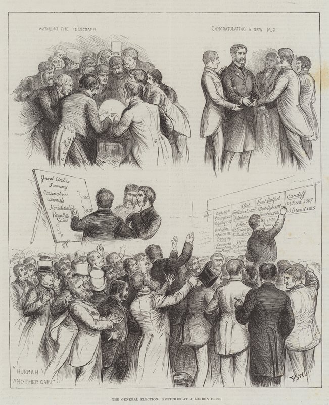 De Algemene Verkiezing, Schetsen in een Londense Club door Francis S. Walker